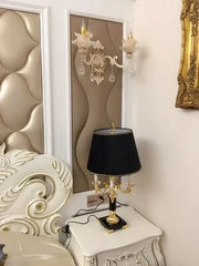 مصباح طاولة كريستال أسود كبير فاخر من K9