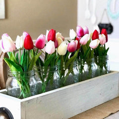 زهور اصطناعية على شكل توليب مزيفة مكونة من 10 قطع